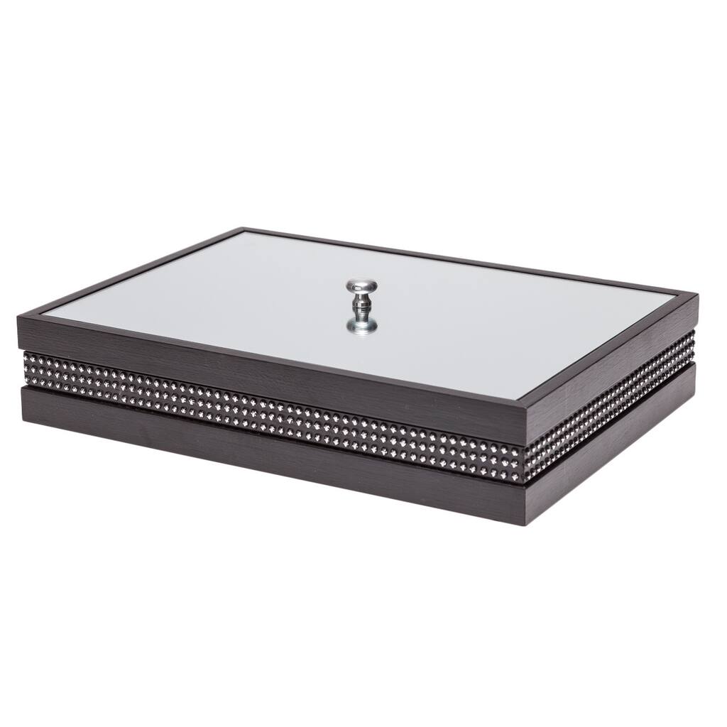 Black Wood Box with Mirrored Cover