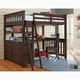 preview thumbnail 1 of 0, Highlands Collection Espresso Full Loft Bed With Desk