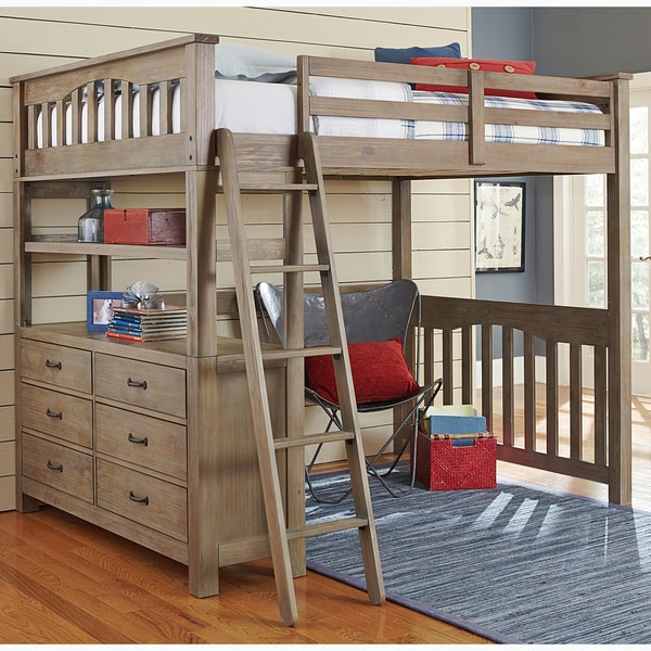 Shop NE Kids Highlands Collection Pine Driftwood Full Loft ...