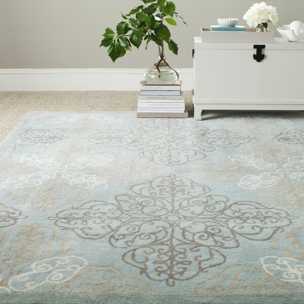 Safavieh Martha Winding Braid Robin S Egg Wool Rug 8 X Safavieh Martha Winding Braid Robin S Egg Wool Rug 8