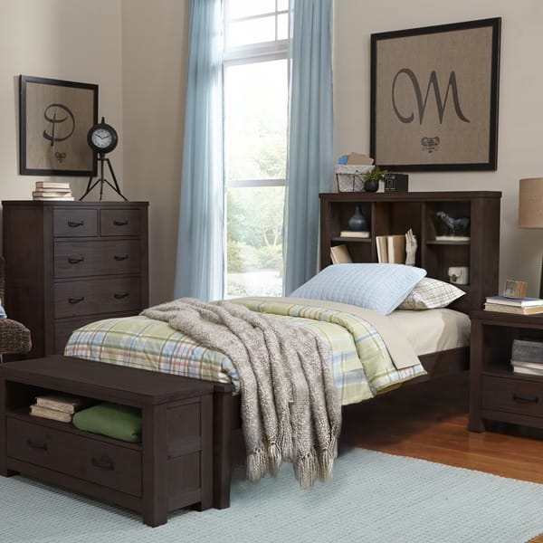 Hillsdale Kids and Teen Highlands Wood Bookcase Twin Bed, Espresso ...