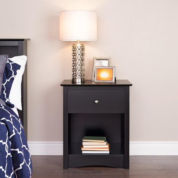 overstock black nightstand