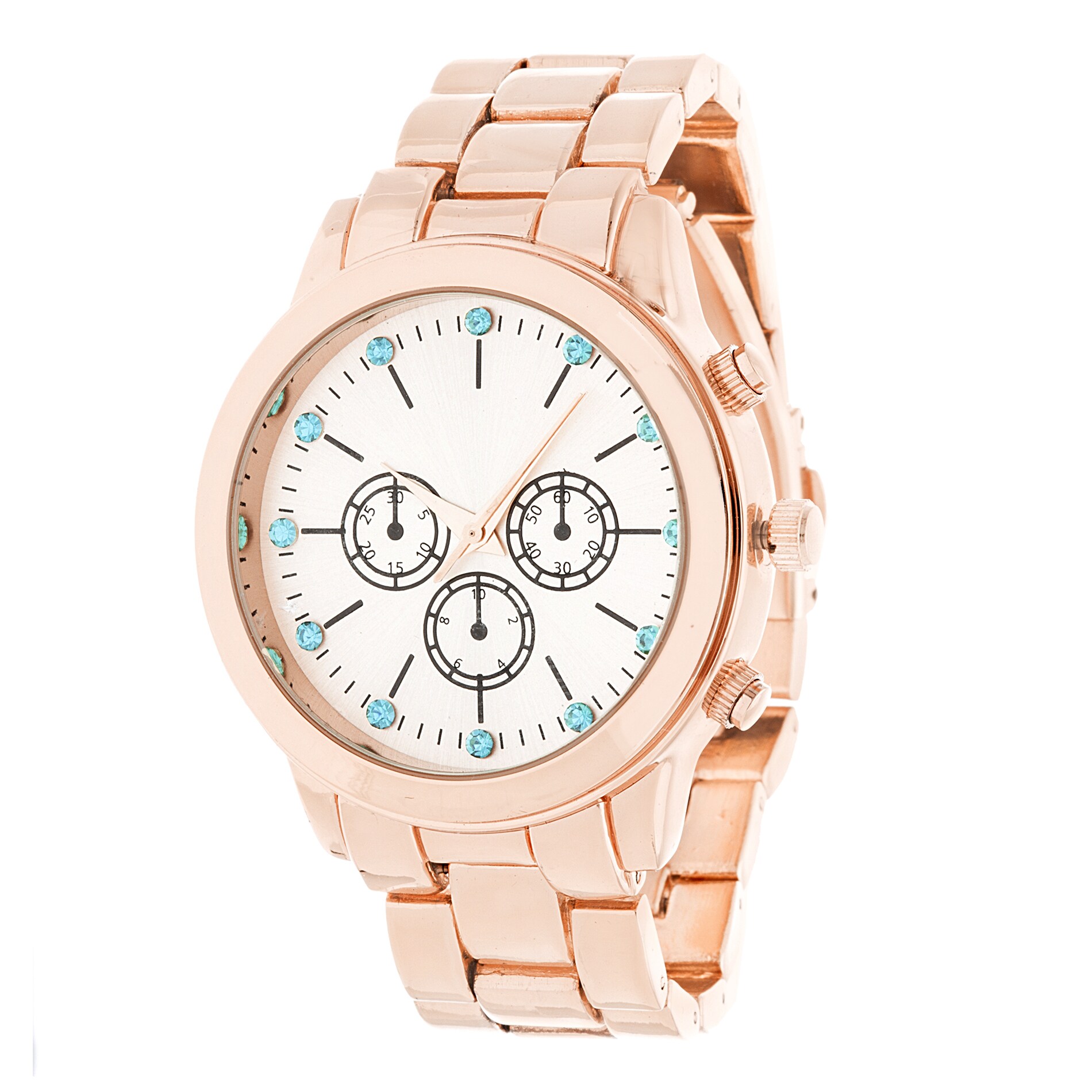 Fortune NYC Rose-Gold w/ Stainless Steel and Strap Watch - Overstock - 12660976