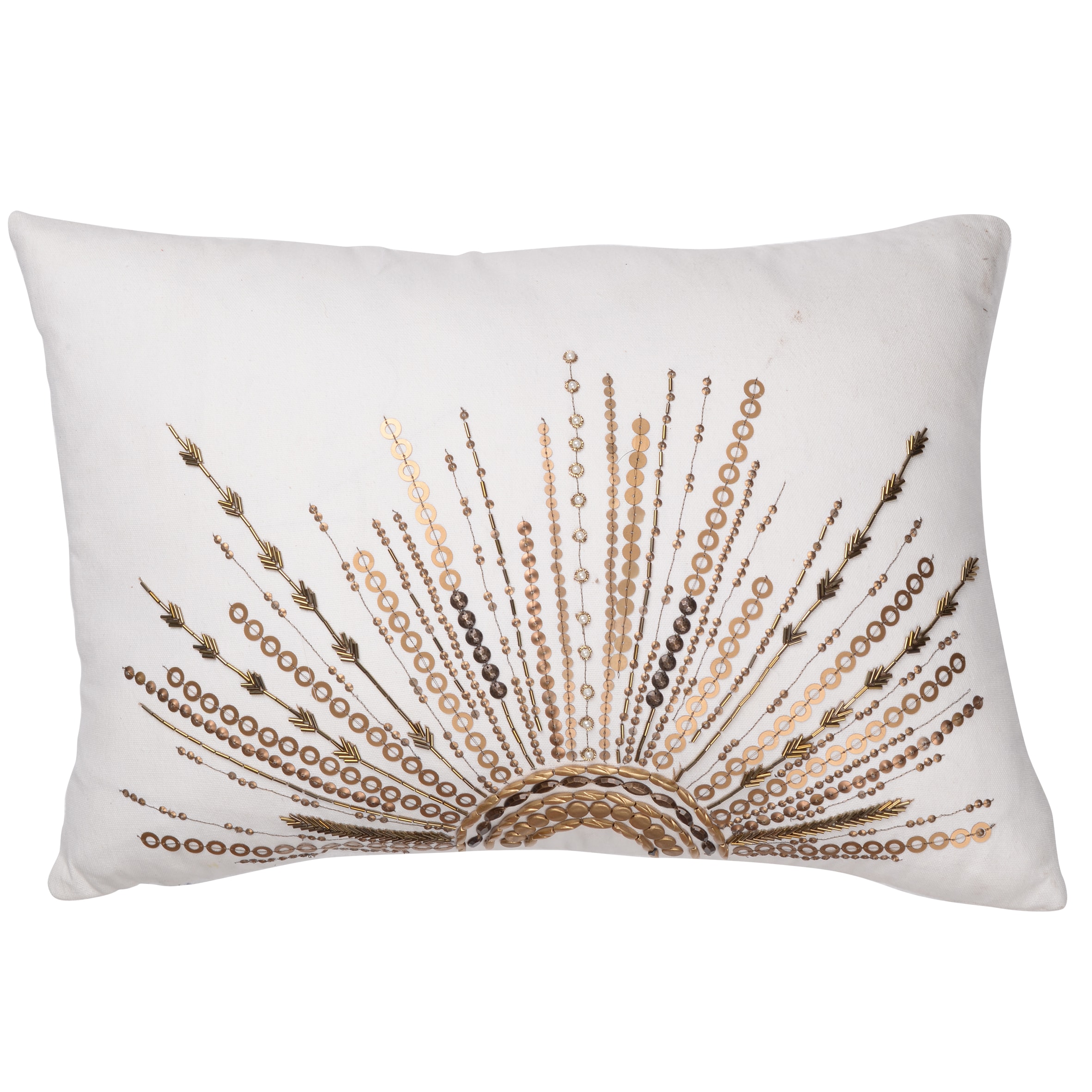 Gold beaded clearance throw pillows