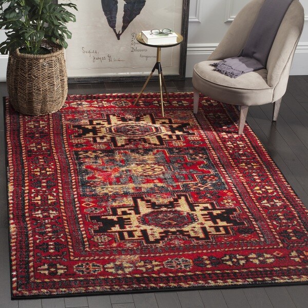 Safavieh Vintage Hamadan Traditional Red/ Multicolored Distressed Rug - 8' x 10'