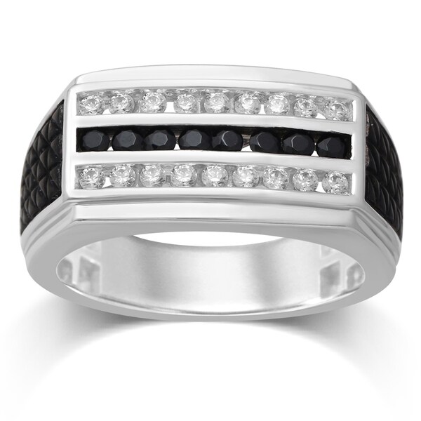 Unending Love 10k White Gold White and Treated Black Diamond Channel ...