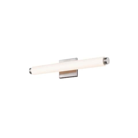 Tubo Slim Satin Nickel Drum Trim LED Vanity