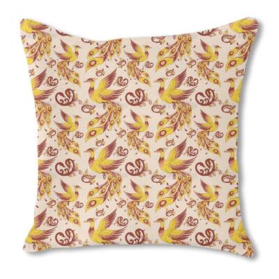 Firebird Burlap Pillow Single Sided