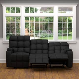 ProLounger Black Microfiber Wall Hugger Storage Seat Reclining