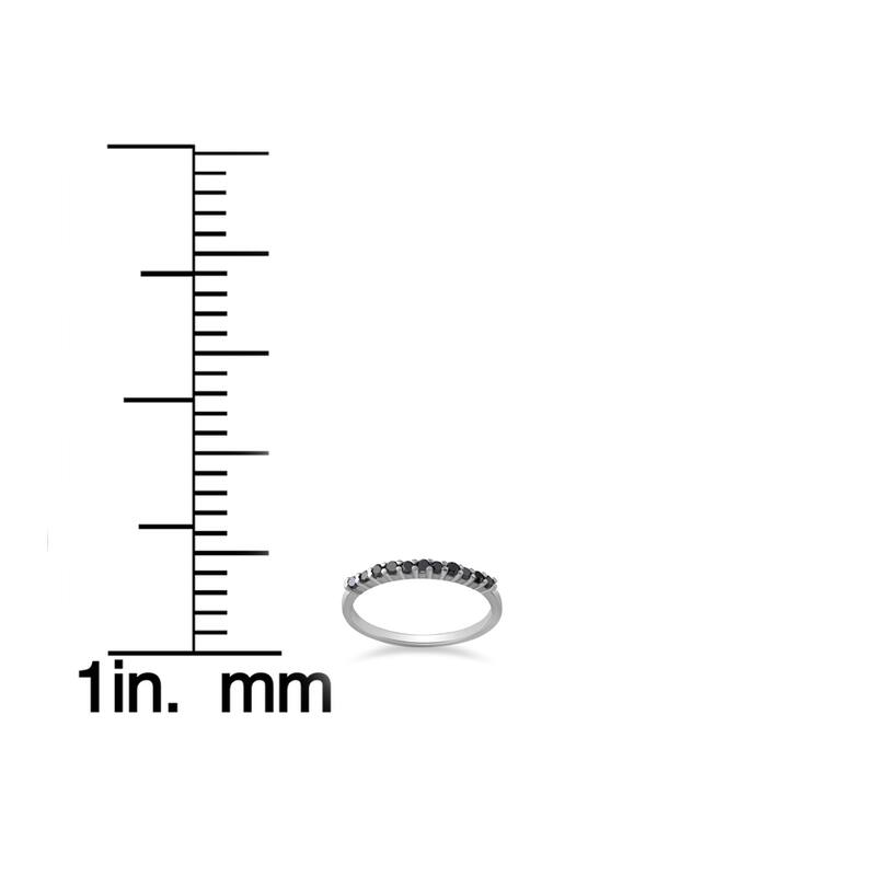 10k White Gold 1/3 ct TDW Black Diamond Wedding Stackable Ring