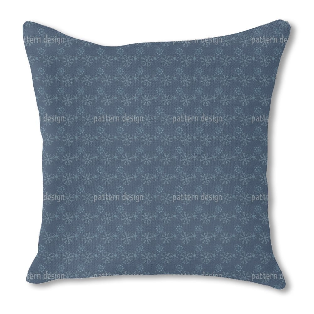 Snowflakes at Night Burlap Pillow Single Sided