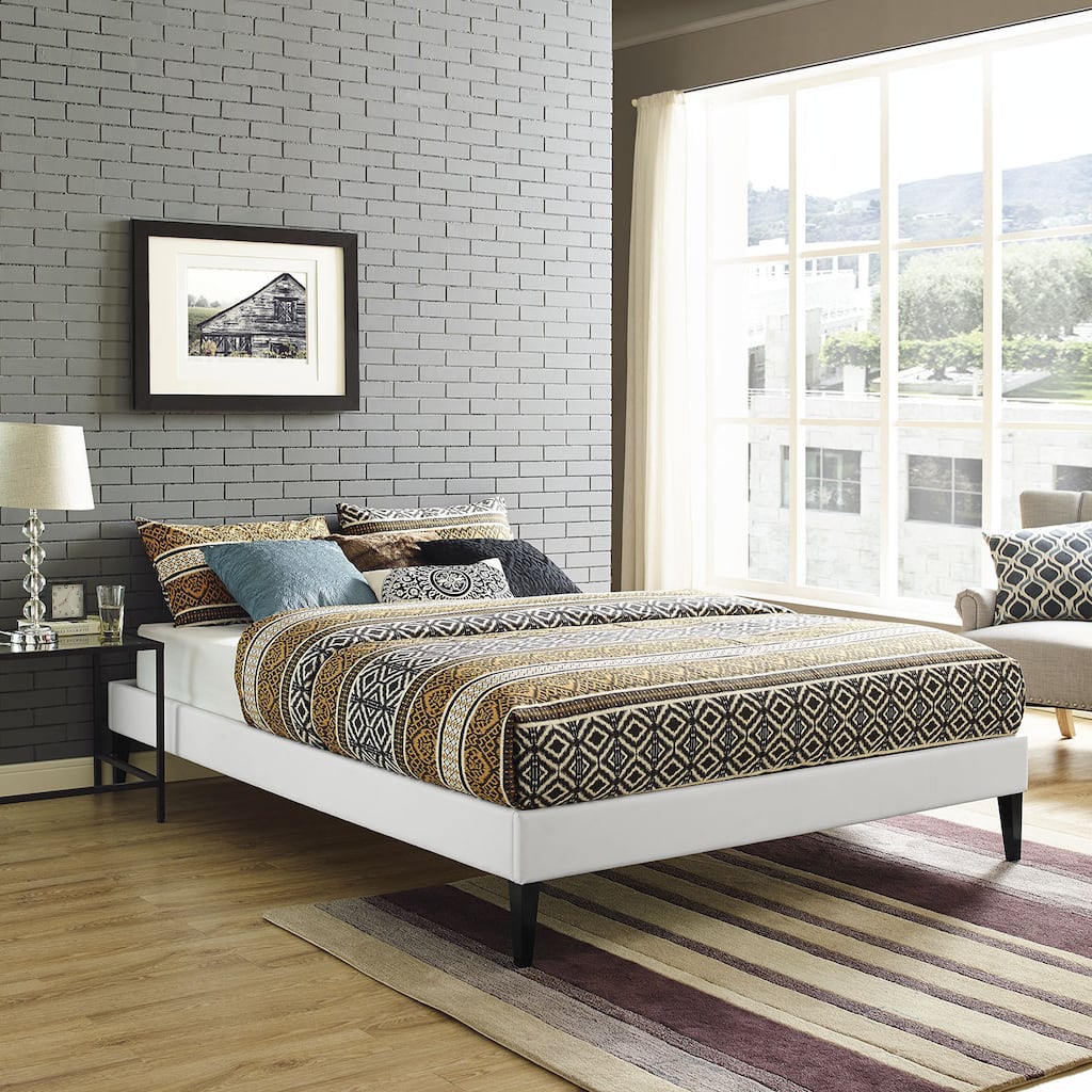 Modway Sharon White Bed with Squared Tapered Legs