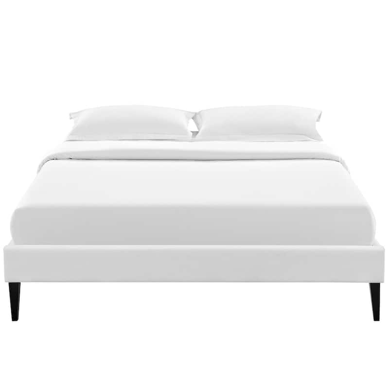 Modway Sharon White Bed with Squared Tapered Legs