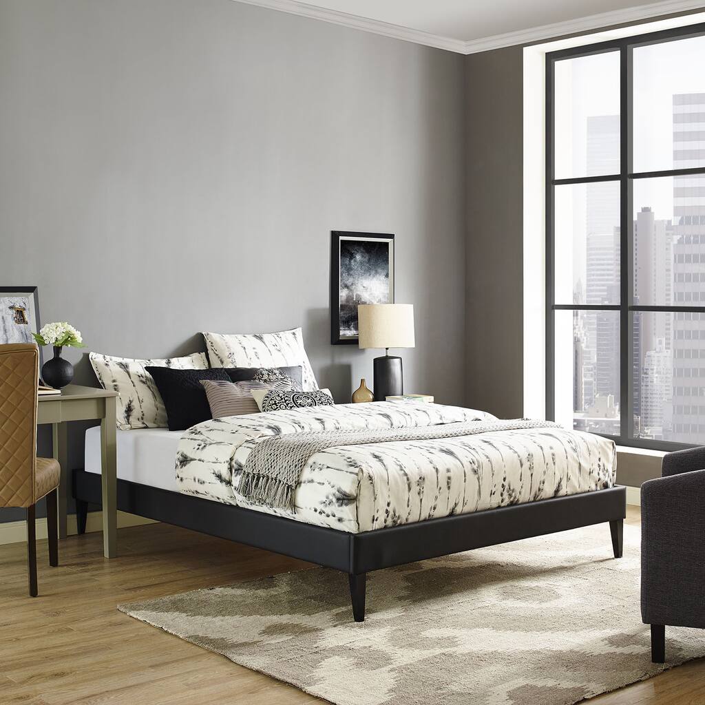 Modway Sharon Black Wood Squared Tapered Legs Bed