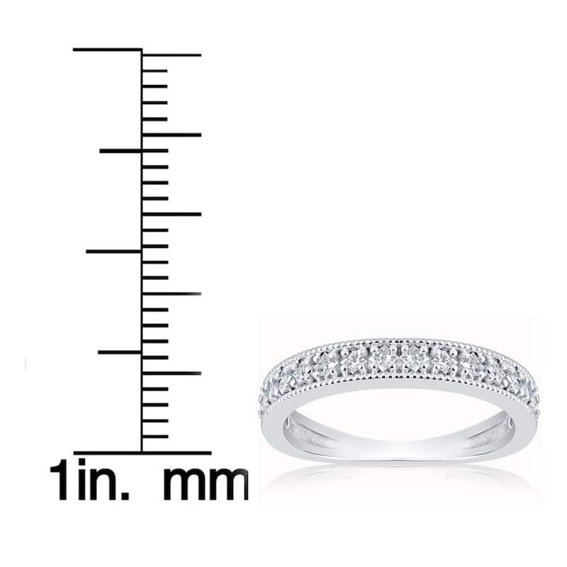 10k White Gold 1/3 ct TDW Princess Cut Diamond Wedding Ring Stackable Band