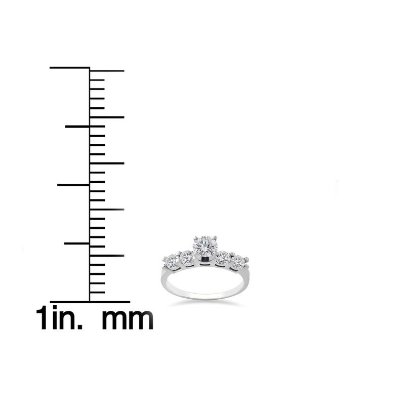 14k White Gold 1 ct TDW Diamond Engagement Ring 4-Prong Solitaire Brilliant Cut