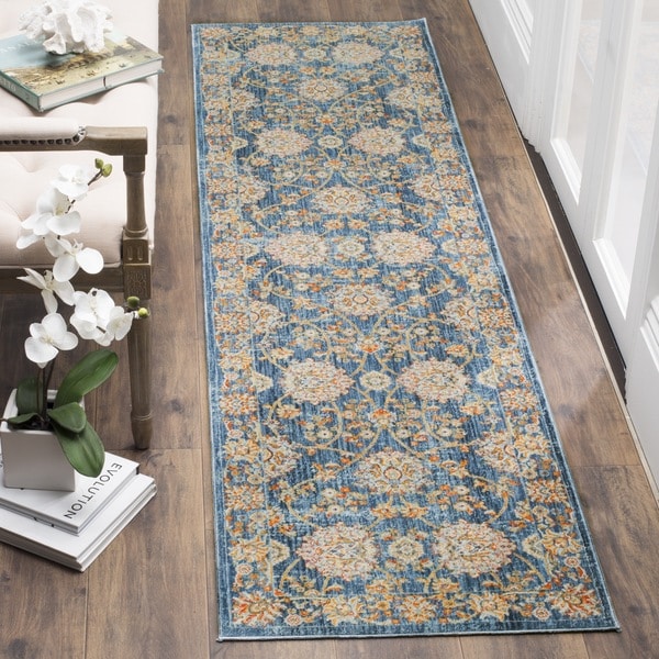 Safavieh Vintage Persian Turquoise/ Multi Distressed Silky Runner Rug - 2' 2 x 12'