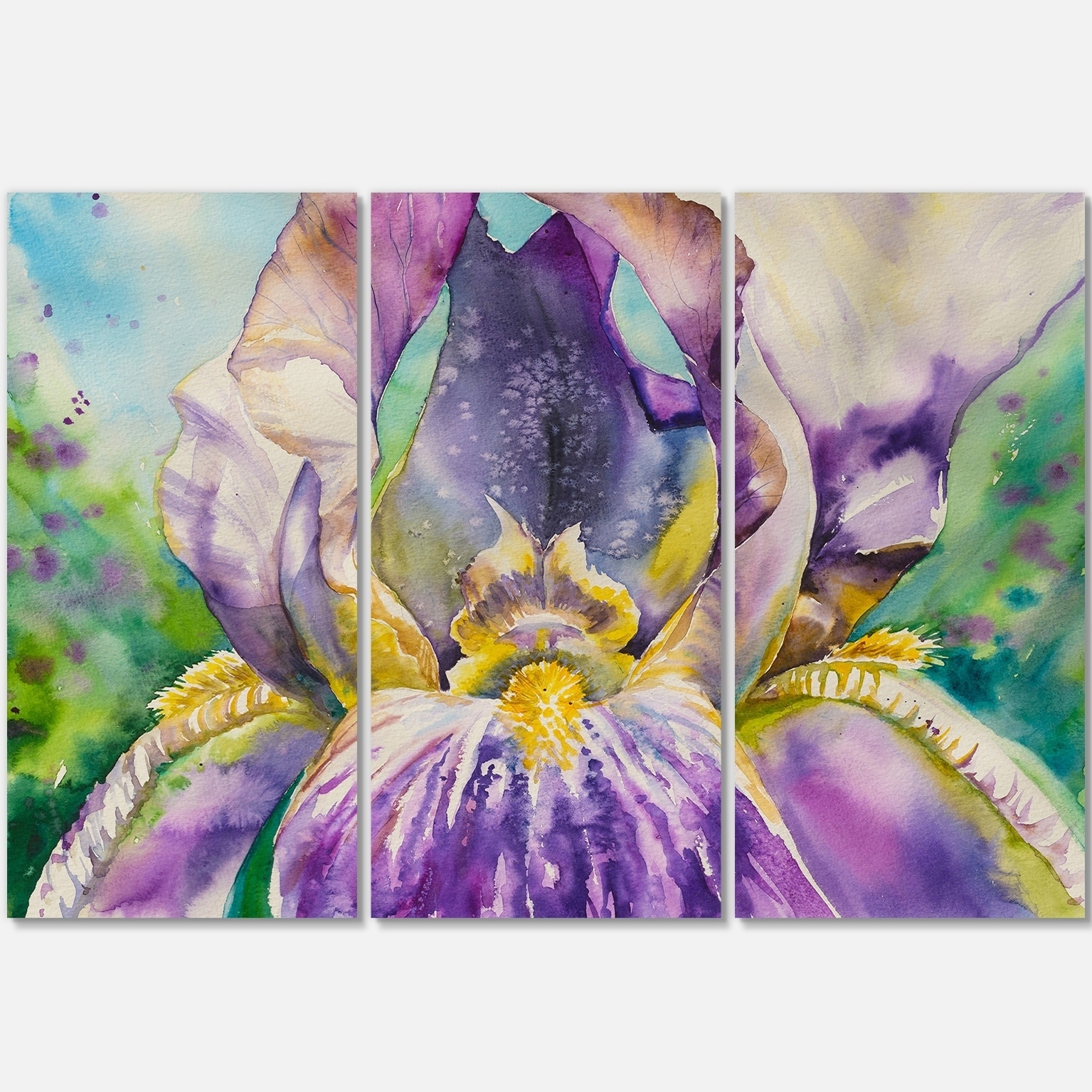 Iris Flower Close-up - Floral Art Glossy Metal Wall Art - Purple 36 in ...