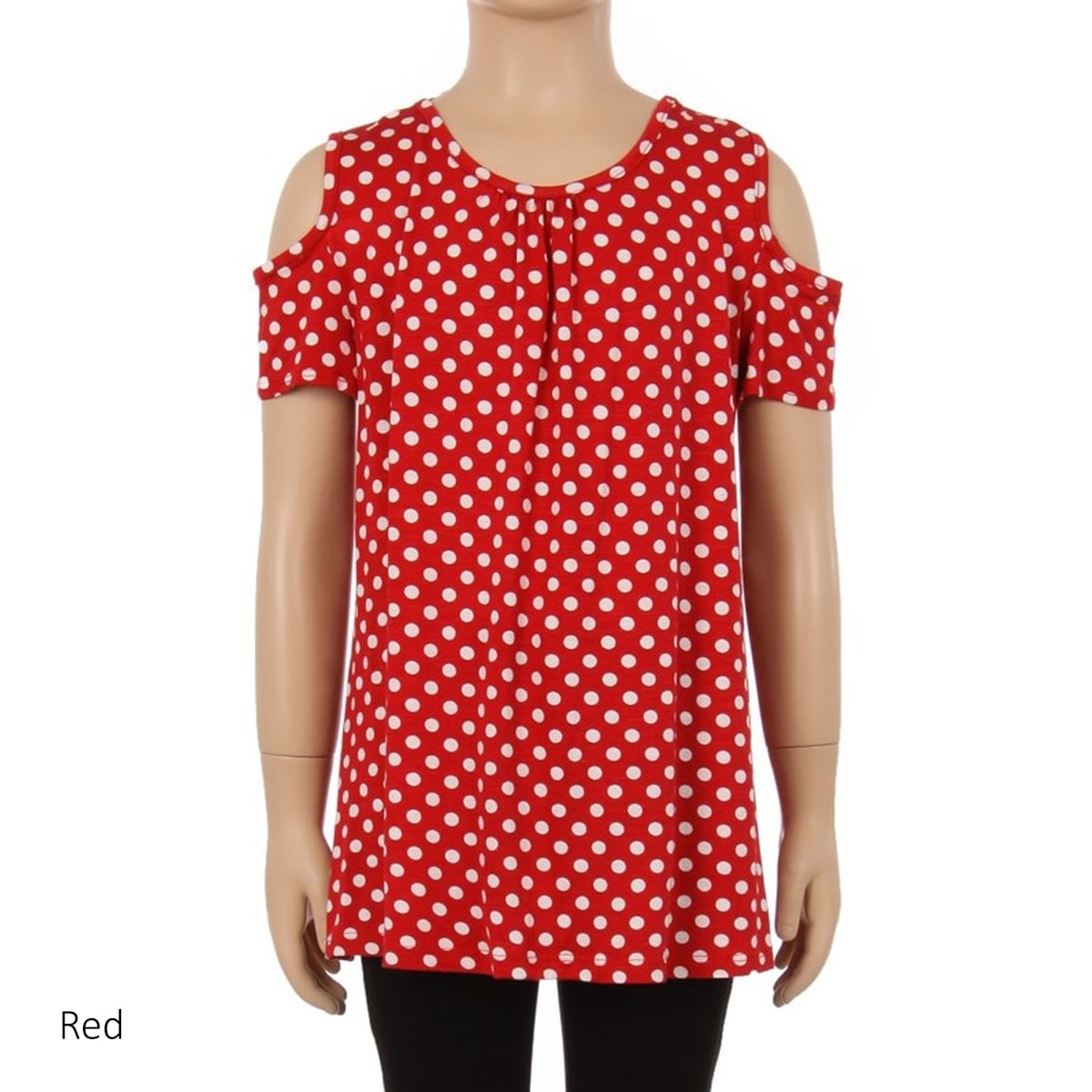 Shop Kid S White Red Black Polyester And Spandex Polka Dot Cutout