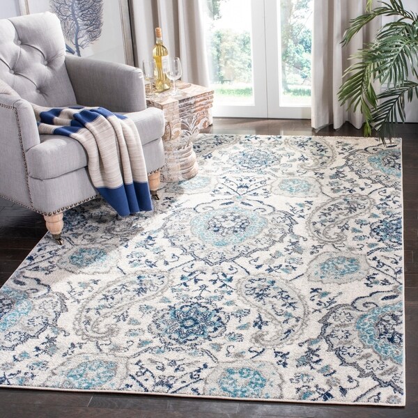 Safavieh Madison Belle Paisley Boho Glam Cream/ Light Grey Rug - 3' x 5'