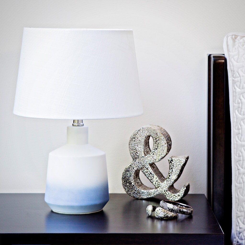 blue ombre ceramic table lamp