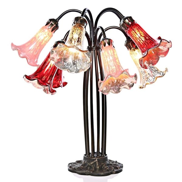 River of Goods Bronze Metal/Art Glass Downlight Lily Table Lamp