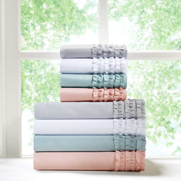 The Gray Barn Minnie Ruffled Microfiber Sheet Set 4-Color Option