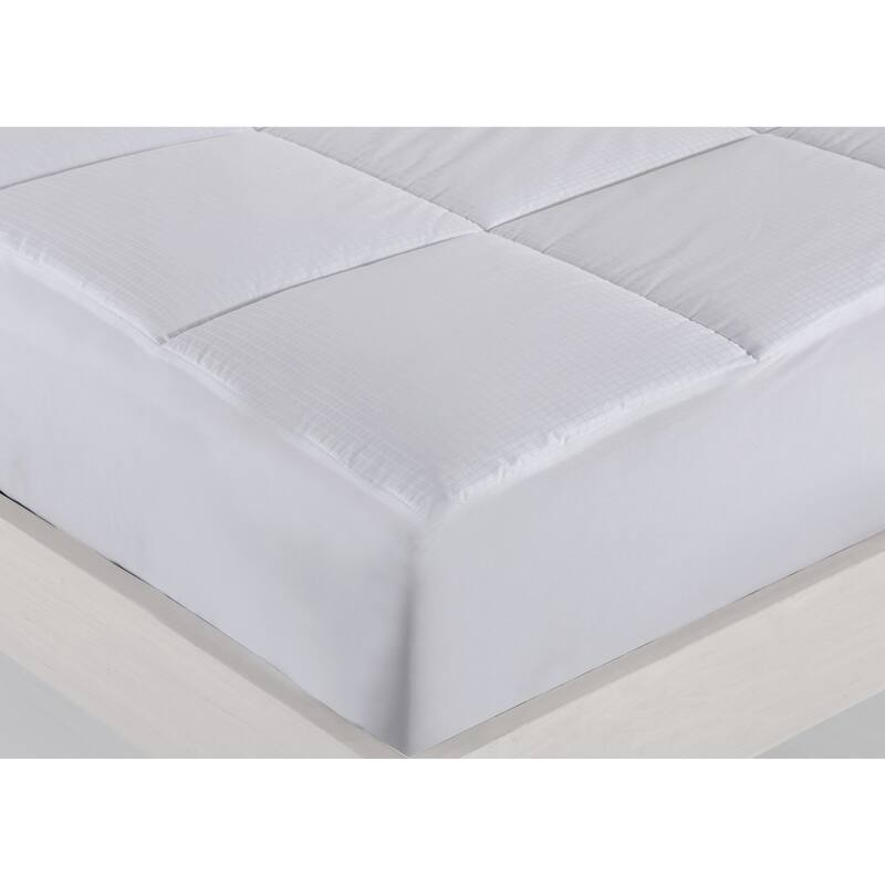 Nanofibre 400 Thread Count Down Alternative Water and Stain Resistant Mattress Pad - White