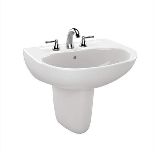 slide 1 of 1, Toto Supreme Wall Mount Porcelain Bathroom Sink LT241G#01 Cotton White