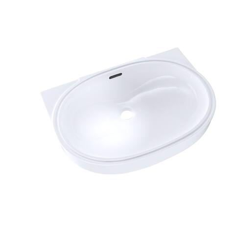 Toto Oval 19-11/16" x 13-3/4" Undermount Bathroom Sink with CeFiONtect, Cotton White (LT546G#01)