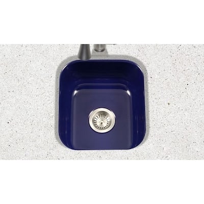 Houzer Porcela Navy Blue Porcelain Enamel 8-inch Deep Single Bar/Prep Sink