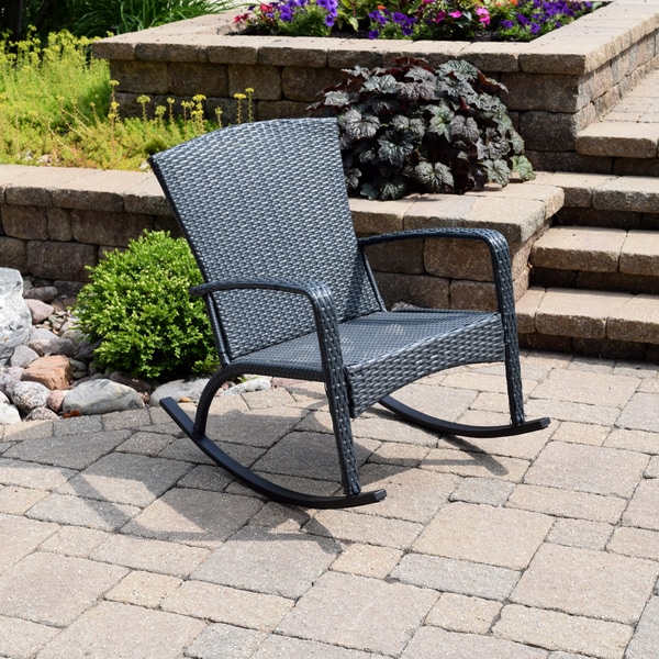 Shop Walden Blue Adirondack/Aluminum Woven Adirondack Rocking Chair