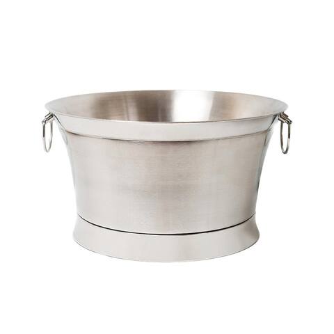 BirdRock Home Silver-colored Stainless Steel Double-wall Round Beverage Tub
