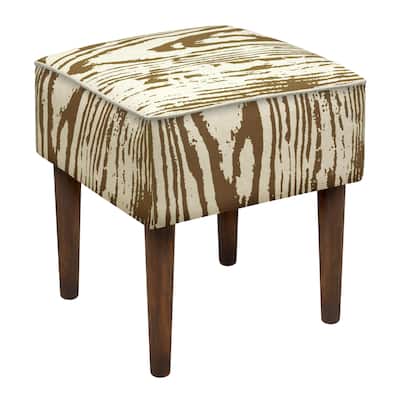 Faux Bois Linen Upholstered Modern-style Stool
