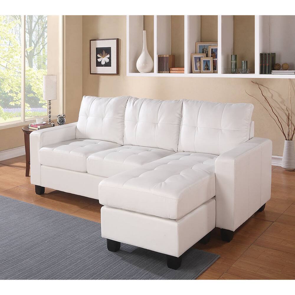 Shop Lyssa Bonded Leather Sectional Sofa With Ottoman Free