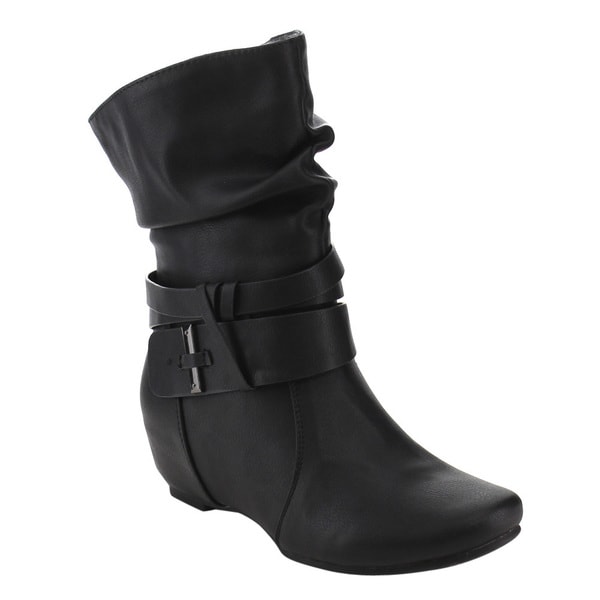 Shop DE BLOSSOM COLLECTION GE94 Women Straps Deco Mid-calf Slouch Boot ...