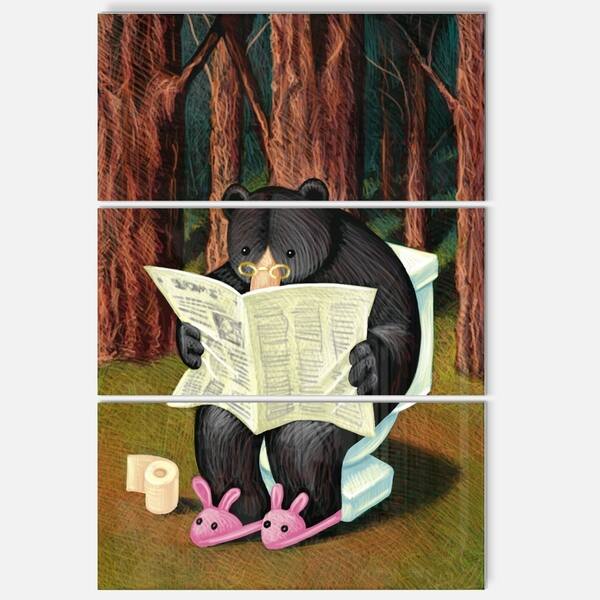 Bear in the Woods - Animal Digital Art Glossy Metal Wall Art ...