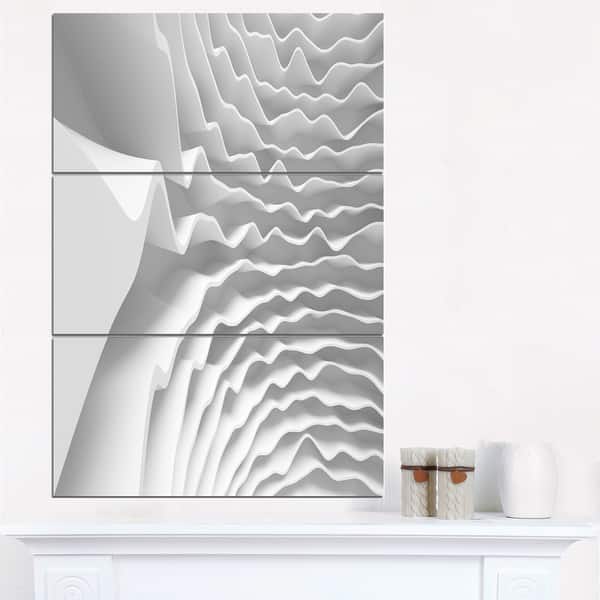 Fractal Curved White Waves Abstract Art Glossy Fractal Curved White Waves Abstract Art Glossy