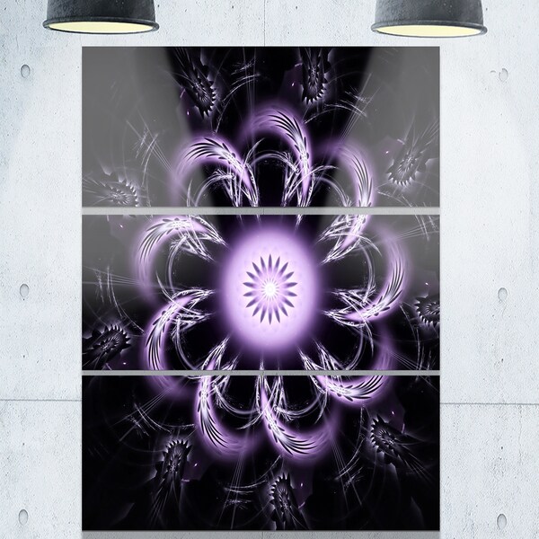 Purple Metal Wall Art rounded light purple fractal flower - modern floral glossy metal Purple Metal Wall Art rounded light purple fractal flower - modern floral glossy metal