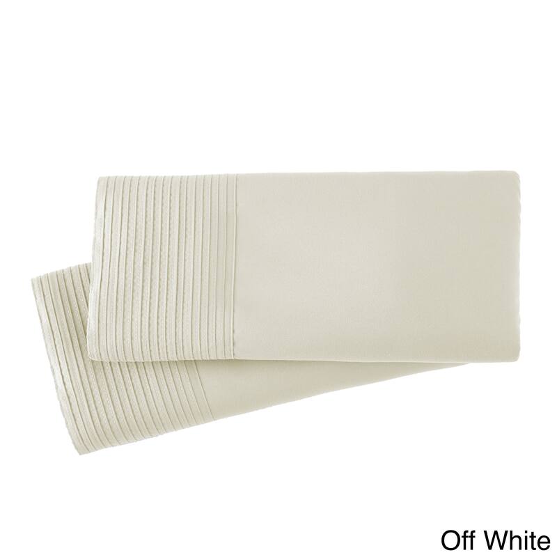 Stylish Pleated Hem Pillowcases Set - Standard (Queen) - Off White