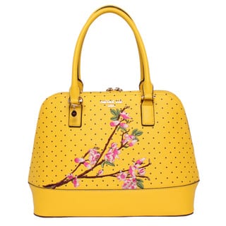 Nicole Lee Handbags Our Best Clothing Shoes Deals Online At Nicole Lee Kayley Yellow Nylon Faux Leather Fl Embellishment Dome Shoulder Handbag