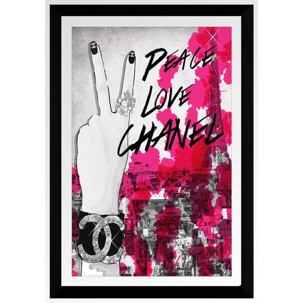 slide 2 of 3, BY Jodi "Peace, Love, " Framed Plexiglass Wall Art