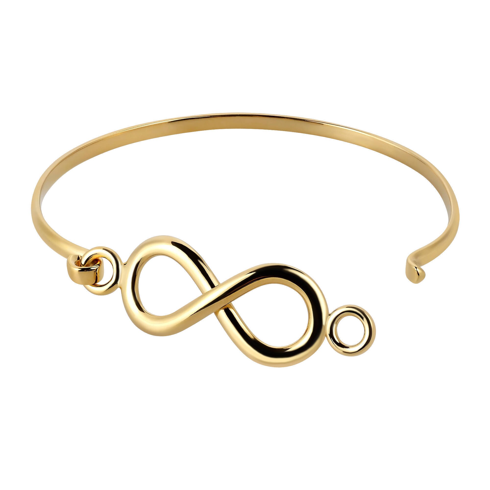 Details about  / Eternal Love Infinity 14K Yellow Gold Over Sterling Silver Bangle Bracelet