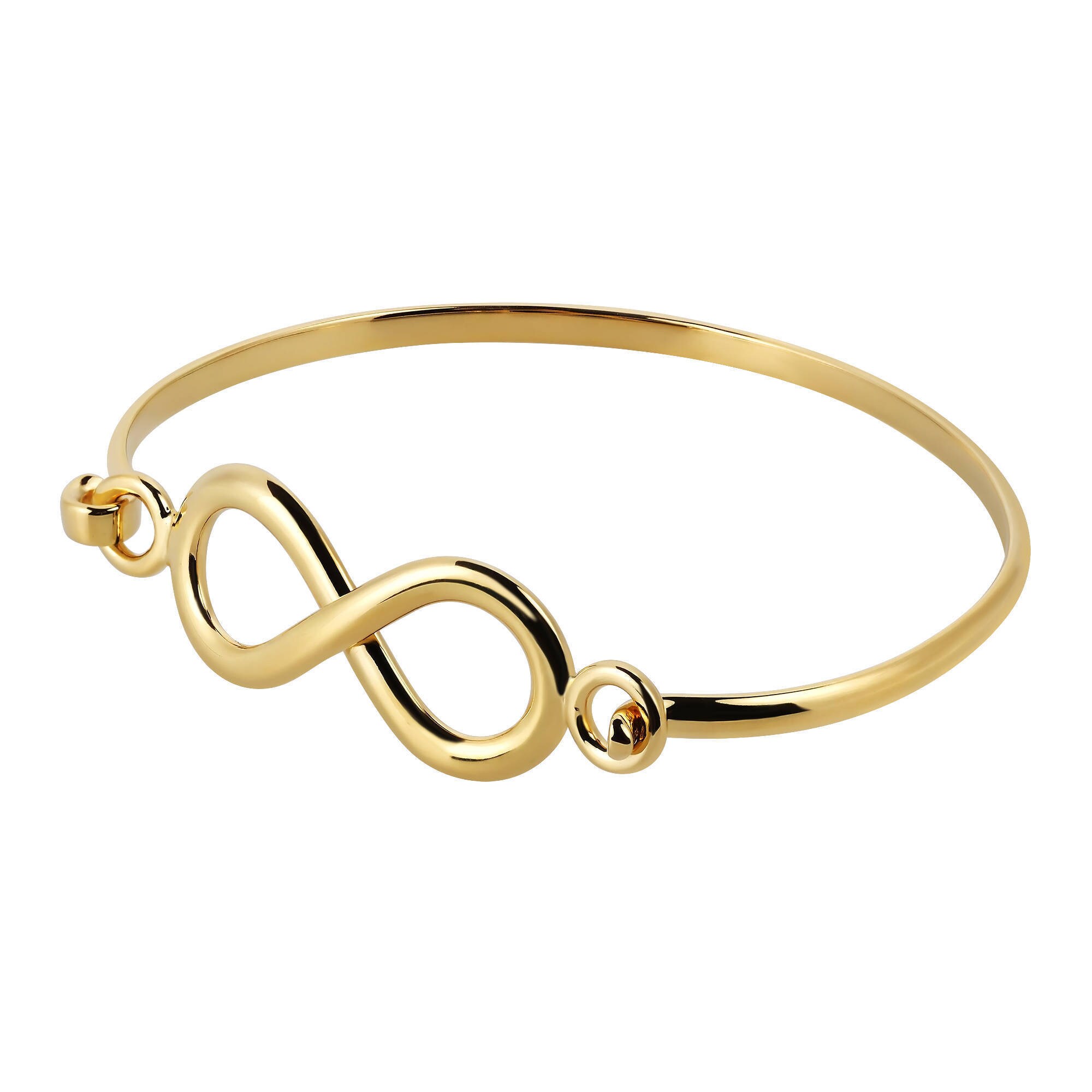 Details about  / Eternal Love Infinity 14K Yellow Gold Over Sterling Silver Bangle Bracelet