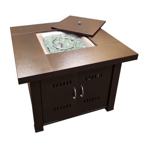 Hiland GS-F-PC Brown Hammered Bronze Fire Pit