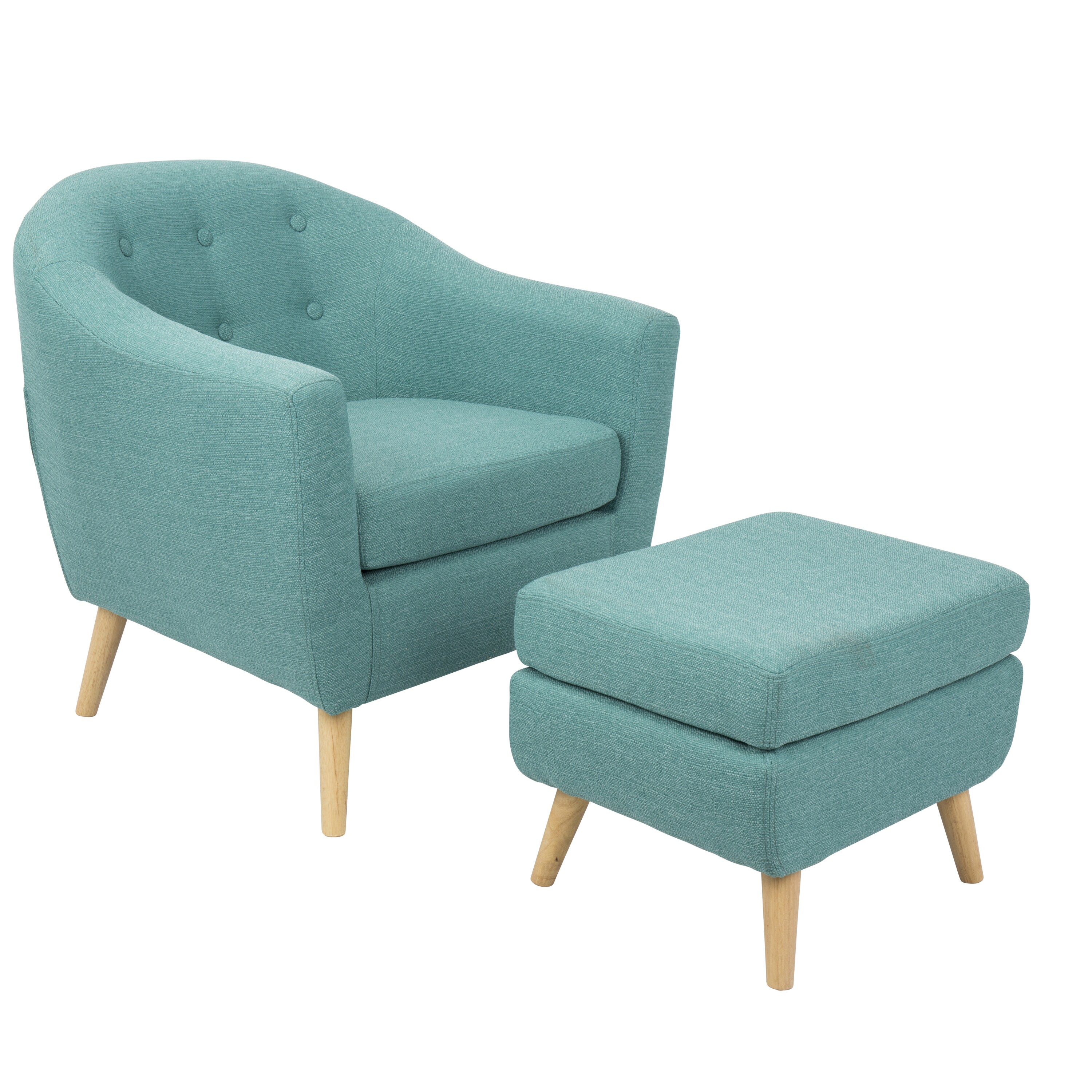 Shop Rockwell Mid-Century Modern Chair with Ottoman - Free ...