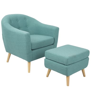 Carson Carrington Lieksa Mid-century Modern Chair with Ottoman