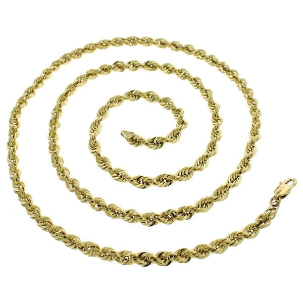 Shop 10k Yellow Gold 4mm Hollow Rope 