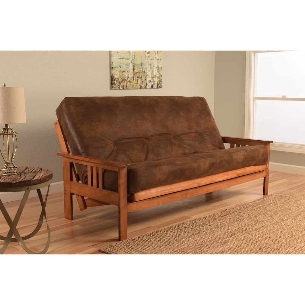 Somette Beli Mont Futon Set With Barbados Frame and Palomino Tobacco Mattress