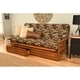 preview thumbnail 3 of 16, Somette Beli Mont Fabric/Wood Futon Set with Storage Drawers Peter's Cabin